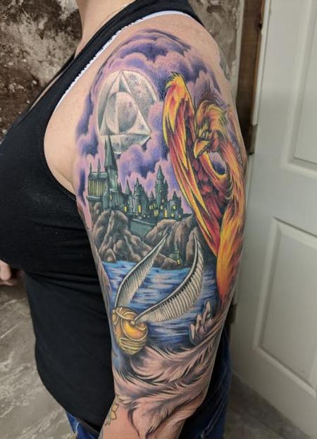 Fantasy Pheonix - Bonnie Seeley Hogwarts Half Sleeve